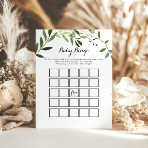 Tropisch groen laat Baby Bingo Shower Game