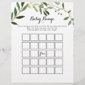 Tropisch groen laat Baby Bingo Shower Game (Voorkant)
