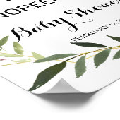 Tropisch groen laat Baby shower welkom Poster (Hoek)