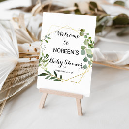 Tropisch groen laat Baby shower welkom Poster