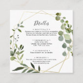 Tropisch groen laat details Spaanse bruiloft achte Informatiekaartje (Voorkant)