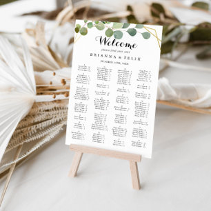 Tropisch groen laat een alfabetisch zetdiagram ach poster