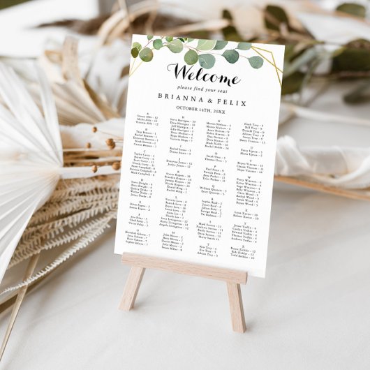 Tropisch groen laat een alfabetisch zetdiagram ach poster