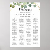 Tropisch groen laat een alfabetisch zetdiagram ach poster (Voorkant)