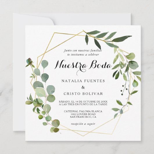 Tropisch groen laat Spaans huwelijk over Kaart (Voorkant)