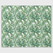 Tropisch groen laat Waterverf over Cadeaupapier (Vlak)