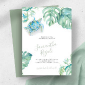 Tropisch groen laat Zee schildpad Baby shower