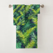 Tropisch groen Leaf Fern Pattern Bad Handdoek (Insitu)
