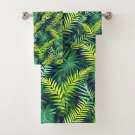 Tropisch groen Leaf Fern Pattern Bad Handdoek