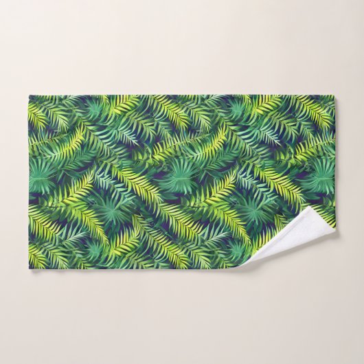 Tropisch groen Leaf Fern Pattern Bad Handdoek (Handdoek)
