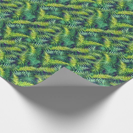 Tropisch groen Leaf Fern Pattern Cadeaupapier (Hoek)