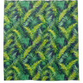 Tropisch groen Leaf Fern Pattern Douchegordijn (Voorkant)
