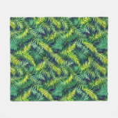 Tropisch groen Leaf Fern Pattern Fleece Deken (Voorkant (Horizontaal))