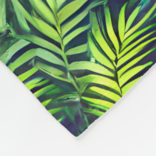 Tropisch groen Leaf Fern Pattern Fleece Deken (Hoek)