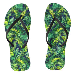 Tropisch groen Leaf Fern Pattern Teenslippers