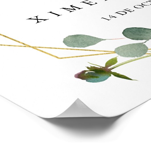 Tropisch groen lederen bruiloft Bienvenidos-teken Poster (Hoek)