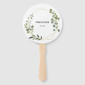 Tropisch groen lederen huwelijk handwaaier (Voorkant)