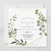 Tropisch groen lederen huwelijk kaart (Voorkant)