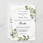 Tropisch groen lederen huwelijk kaart (Voorkant)