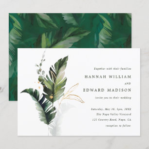Tropisch groen lederen huwelijk kaart