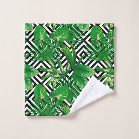 Tropisch groen lederen patroon bad handdoek (Wasdoekje)