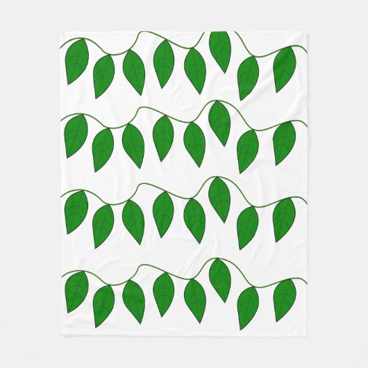 Tropisch groen lederen patroon fleece deken (Voorkant)
