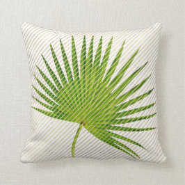 Tropisch groen lef Golden Geometry Stripes White Kussen