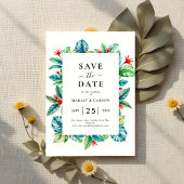 Tropisch groen Lijst zomerbruiloft Save The Date
