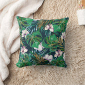 Tropisch groen Lila goudmonster laat Floral vallen Kussen (Deken)