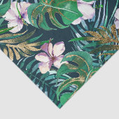 Tropisch groen Lila goudmonster laat Floral vallen Tissuepapier (Detail)