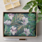 Tropisch groen Lila goudmonster laat Floral vallen Tissuepapier (Geschenk)