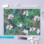 Tropisch groen Lila goudmonster laat Floral vallen Tissuepapier (Craft)