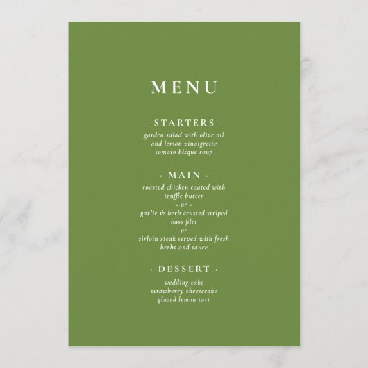Tropisch Groen Menu (Voorkant)