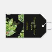 Tropisch groen met palmen cadeaulabel (Voorkant (Horizontaal))