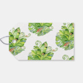Tropisch groen met palmen cadeaulabel (Achterkant Horizontaal)