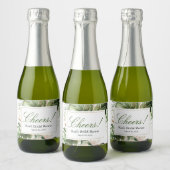 Tropisch groen mini champagne flesje label sparkling wijnetiket (Flessen)