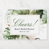 Tropisch groen mini champagne flesje label sparkling wijnetiket (Enkel label)