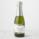 Tropisch groen mini champagne flesje label sparkling wijnetiket (Voorkant)