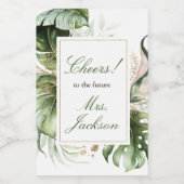 Tropisch groen mini-wijnflesetiket wijn etiket (Enkel label)