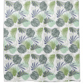 Tropisch groen modern palmbladpatroon douchegordijn (Voorkant)