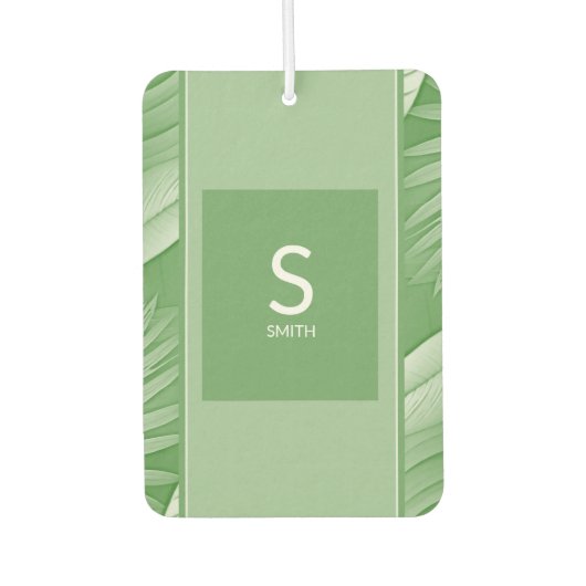 Tropisch groen monogram luchtverfrisser (Voorkant)