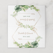 Tropisch Groen Monstera laat bruiloft ontlopen P Plaatskaartje (Buitenkant ongevouwen)