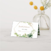 Tropisch Groen Monstera laat bruiloft ontlopen P Plaatskaartje (Achterkant)