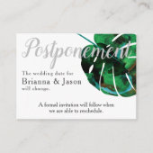 Tropisch groen Monstera Leaf Aankondiging Kaart (Voorkant)