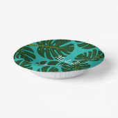 Tropisch groen Monstera plant bladeren aangepaste  Papieren Kommen (Gebogen)