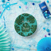 Tropisch groen Monstera plant bladeren aangepaste  Papieren Kommen (Feest)