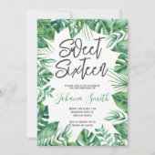 Tropisch groen Monstera Sweet Zestien Verjaardag Kaart (Voorkant)