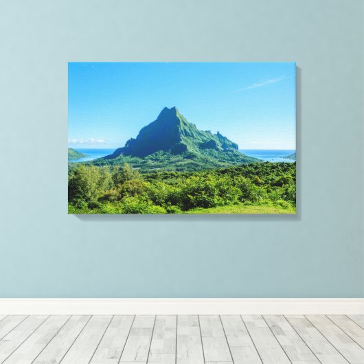 Tropisch groen Moorea canvas print (Insitu (Houten vloer))