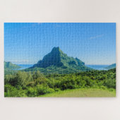 Tropisch groen Moorea-eiland in de Stille Oceaan Legpuzzel (Horizontaal)