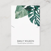 TROPISCH GROEN MOSTERA FAUNA KETTING DISPLAY VISITEKAARTJE (Voorkant)